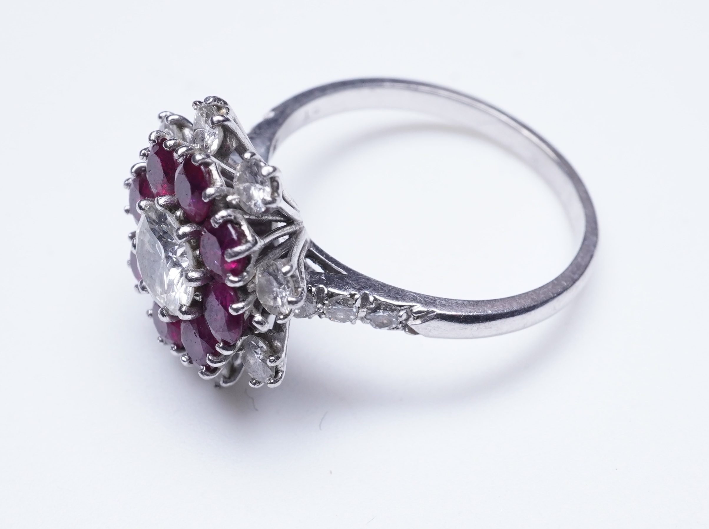 A ruby and diamond ring